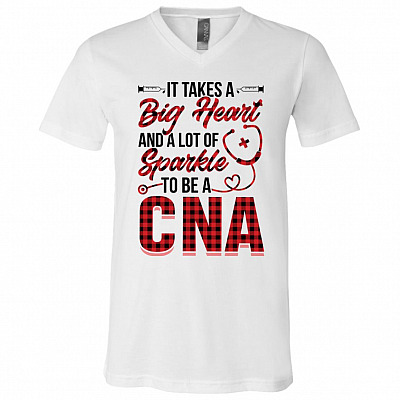 It Takes a Big Heart And A Lot Of Sparkle To Be A CNA T-Shirt - V-Neck Tee