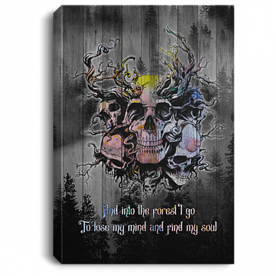 And into The Forest I Go to Lose My Mind And Find My Soul Skull Framed Canvas - Unframed Poster