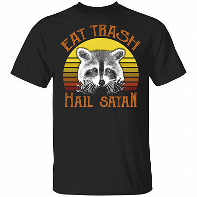 Eat Trash Hail Satan T-Shirt - Funny Racoon Satan Shirt
