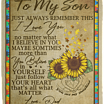 To My Son Just Always Remember This I Love You No Matter What Fleece Blanket - Autism Awareness Blanket