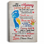 CubeBik Personalized Walk Alongside Me Mommy and Hold My Little Hand Framed Canvas Prints - Unframed Poster