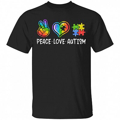 Peace Love Autism T-Shirt - Youth Shirt For Kids - Autism Awareness Shirt