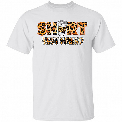 Leo-pard  Short Best Friend Couple Friend White T-Shirt