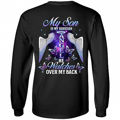 CubeBik My Son Is My Guardian Angel Back Hoodie - Sweatshirt - Long Sleeve