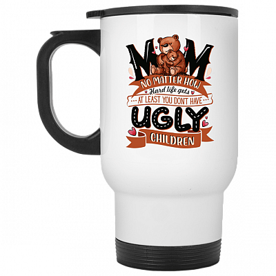 14 oz. White Travel Mug