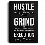Hustle - Grind - Execution Office Decor Motivational Modern Art Framed Canvas Prints - Unframed Poster