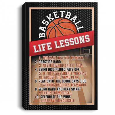 Basketball Life Lesson You Play How You Practice Never Give Up Framed Canvas - Unframed Poster