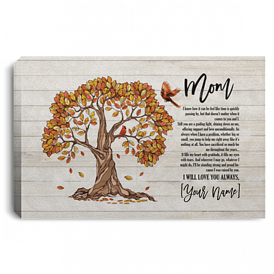 Personalized Red Bird Mom I Know How It Can Feel Like Time Is Quickly Cardinal Framed Canvas Prints - Unframed Poster