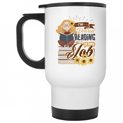 14 oz. White Travel Mug