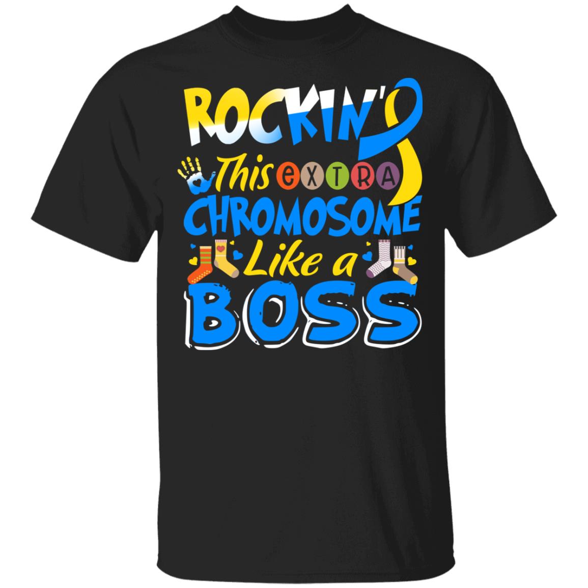 CubeBik Rockin' This Extra Chromosome Like A Boss World Down Syndrome Awareness Day Trisomy 21 Kid T-Shirt