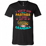 CubeBik I Asked God For A Partner In Crime Crazy Grandma Tee Shirt - Happiness Is Being A Grandma T-Shirt CubeBik I Asked God For A Partner In Crime Crazy Grandma Tee Shirt - Happiness Is Being A Grandma T-Shirt