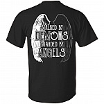 CubeBik Stalked By Demons Guarded By Angels Print On Back Only - Plain Front T-Shirt CubeBik Stalked By Demons Guarded By Angels Print On Back Only - Plain Front T-Shirt