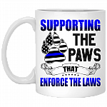 CubeBik Supporting The Paws That Enforce The Laws Ceramic Coffee Mug - Beer Stein - Water Bottle - Color Changing Mug