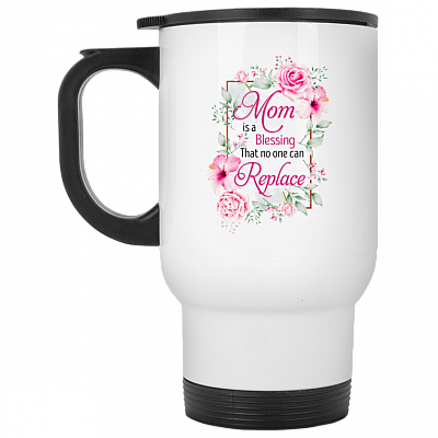 14 oz. White Travel Mug