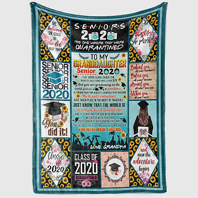 Alternative view of To My Granddaughter Senior 2020 You Were Born When The World Was Grieving From Grandpa Fleece Blanket - Sherpa Blanket