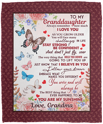 To My Granddaughter Always Remember How Much I Love You - Love Grandma Fleece Blanket - Premium Sherpa Blanket