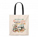 Once Upon A Time There Was A Girl Who Really Loved Books and Sewing Canvas Tote Bag for Women - Shoulder Bag