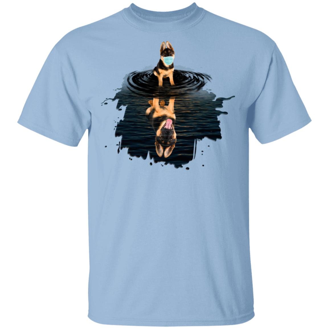 German Shepherd Wearing Mask Anti Virus T-Shirt - Funny German Shepherd Quarantine Shirt, Light Blue, Unisex T-Shirt German Shepherd Wearing Mask Anti Virus T-Shirt - Funny German Shepherd Quarantine Shirt, Light Blue, Unisex T-Shirt