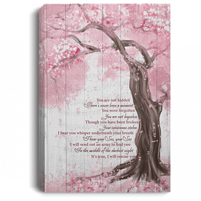 You Are Not Hidden There’s Never Been a Moment You Were Forgotten Framed Canvas - Unframed Poster, White, 0.75'' Framed Canvas