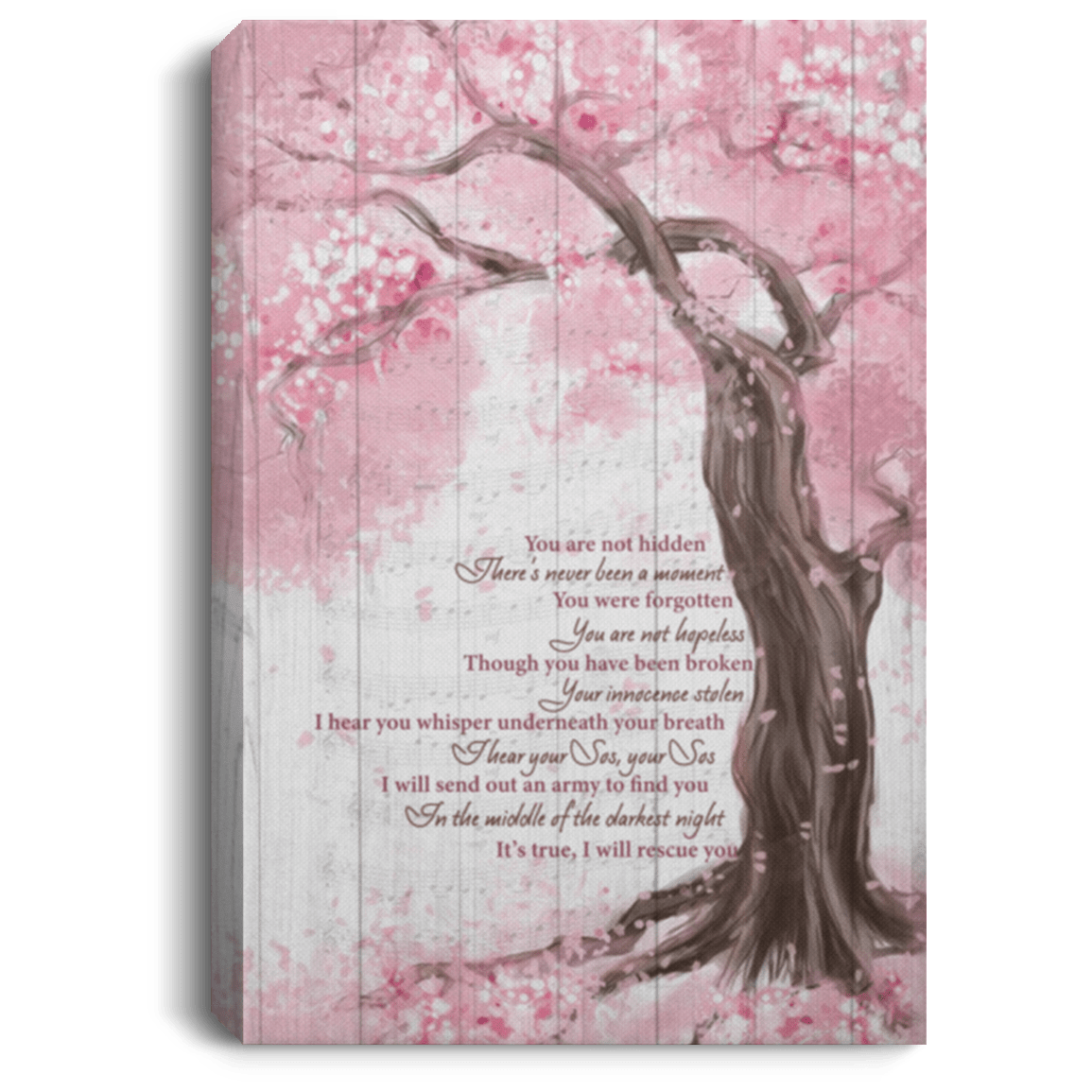 You Are Not Hidden There’s Never Been a Moment You Were Forgotten Framed Canvas - Unframed Poster, White, 0.75'' Framed Canvas