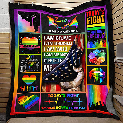 Alternative view of I-Am Brave I Am Bruised I Am Who - Lgbt Gift Fleece Blanket - Premium Sherpa Blanket - Woven Blanket