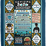 To My Grandson Senior 2020 You Were Born When The World Was Grieving From Grandpa Fleece Blanket - Premium Sherpa Blanket, White, Cozy Plush Fleece Blanket - 50x60
