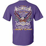 I Am A Grumpy Veteran I Served I Sacrificed I Don't Regret I Am Not A Hero Not A Legend Print On Back T-Shirt, Purple, Unisex T-Shirt