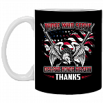 Those Who Serve Deserve Respect Thanks Ceramic Coffee Mug - Patriot Veteran Gifts Mug, Black, 11 oz. White Mug