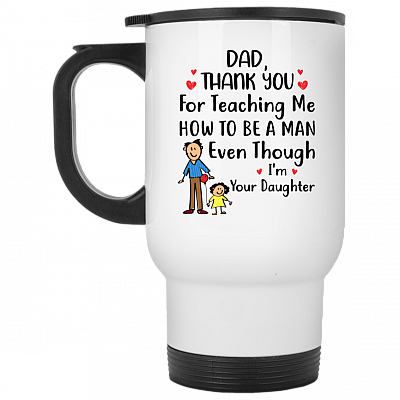 14 oz. White Travel Mug
