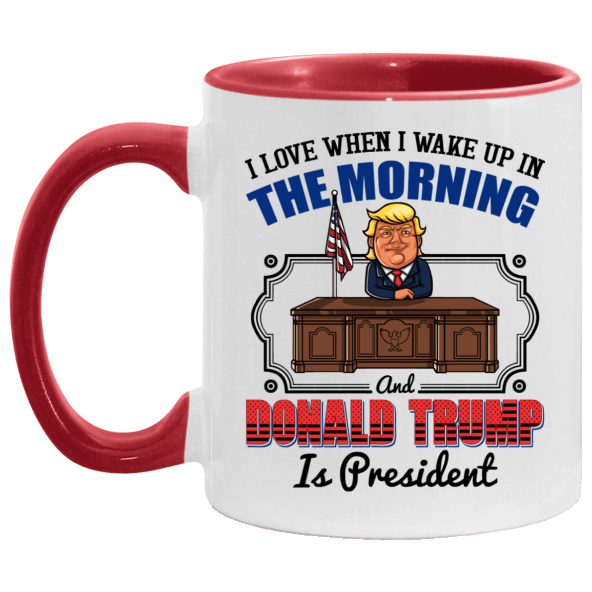 Accent MUG Template (Official), White/Red, 11 oz. Accent Mug