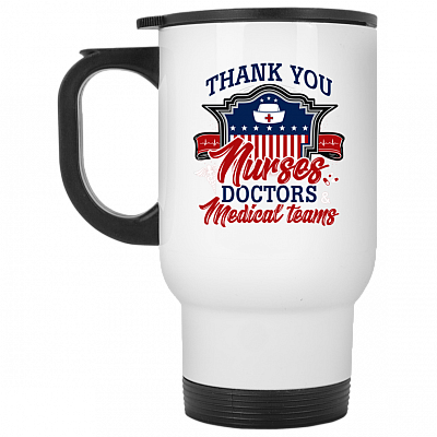 14 oz. White Travel Mug