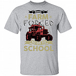 Born to Farm Forced Go to School Funny Tractor T-Shirt for Kids, Sport Grey, Youth T-Shirt