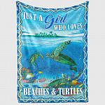 5VT. Beaches And Turtles blanket mockup