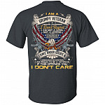 I Am A Grumpy Veteran I Served I Sacrificed I Don't Regret I Am Not A Hero Not A Legend Print On Back T-Shirt, Dark Heather, Unisex T-Shirt