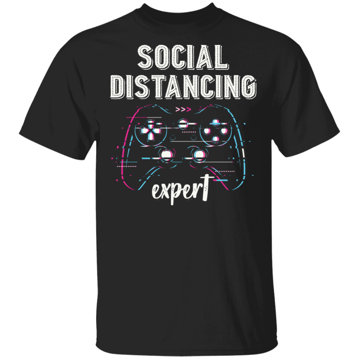 Social Distancing Expert T-shirt Gaming T-shirt, Black, Unisex T-Shirt