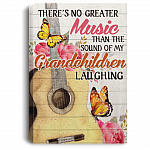 There's No Greater Music Than the Sound of My Grandchildren Laughing Framed Canvas Prints - Unframed Poster, White, 0.75'' Framed Canvas
