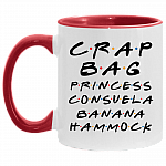 Crag Bag Princess Consuela Banana Hammock Friend Funny Accent Mug, White/Red, 11 oz. Accent Mug
