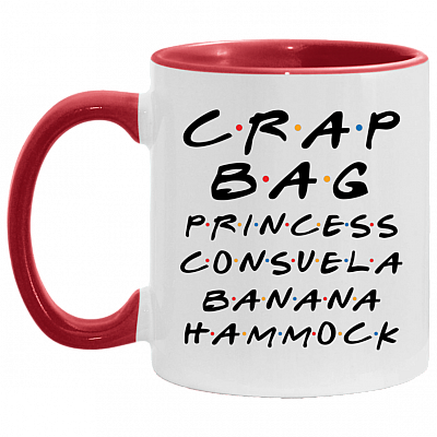 Crag Bag Princess Consuela Banana Hammock Friend Funny Accent Mug, White/Red, 11 oz. Accent Mug