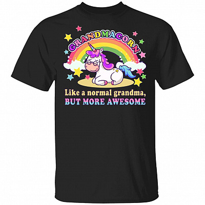 GrandmaCorn Like A Normal Grandma But More Awesome T-Shirt, Black, Unisex T-Shirt