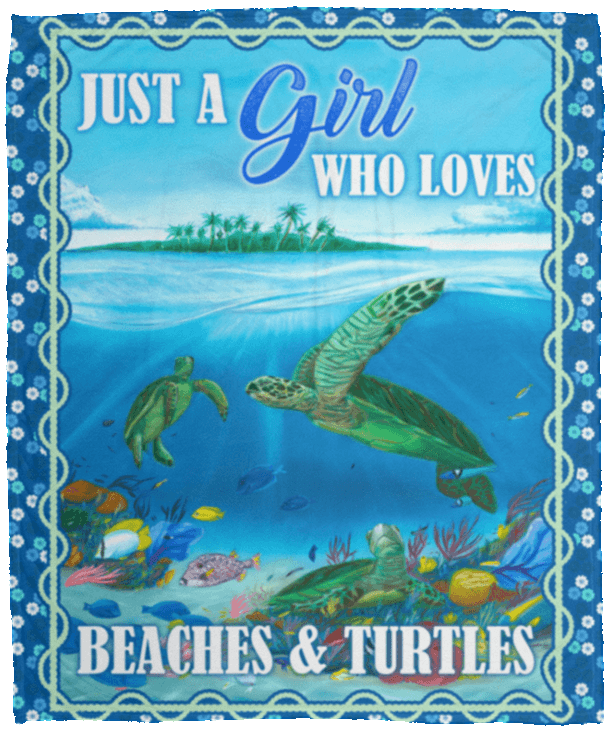 Just A Girl Who Loves Beaches And Turtles Fleece Blanket - Premium Sherpa Blanket - Woven Blanket, Columbia Blue, Cozy Plush Fleece Blanket - 50x60 Just A Girl Who Loves Beaches And Turtles Fleece Blanket - Premium Sherpa Blanket - Woven Blanket, Columbia Blue, Cozy Plush Fleece Blanket - 50x60