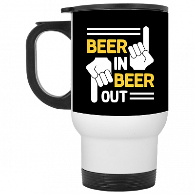 14 oz. White Travel Mug