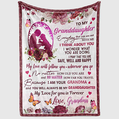 Alternative view of To My Granddaughter Everyday That You Are Not With Me Fleece Blanket - Premium Sherpa Blanket - Woven Blanket