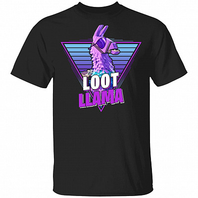 Loot Llama T-Shirt - Funny Llama Shirt, Black, Unisex T-Shirt