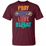Pray Obeyyy Love Repeattt - Christian T-Shirt, Maroon, Unisex T-Shirt