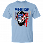4th of July Gifts Murica Merica T Shirt Patriotic American Party USA Presidents Abraham Lincoln Shirt, Light Blue, Unisex T-Shirt