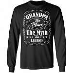 Grandpa The Man The Myth The Legend Hoodie Sweatshirt - Proud Dad Papa Father's Day Drinking Lover Tee Shirt, Black, Long Sleeve Grandpa The Man The Myth The Legend Hoodie Sweatshirt - Proud Dad Papa Father's Day Drinking Lover Tee Shirt, Black, Long Sleeve