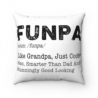 Funpa Definition Fun Grandpa Throw Pillow - Father's Day Grandfather Gift Sofa Home Decor