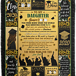 To My Daughter Senior 2020 You Born When the World Grieving Dad Fleece Blanket - Sherpa Blanket