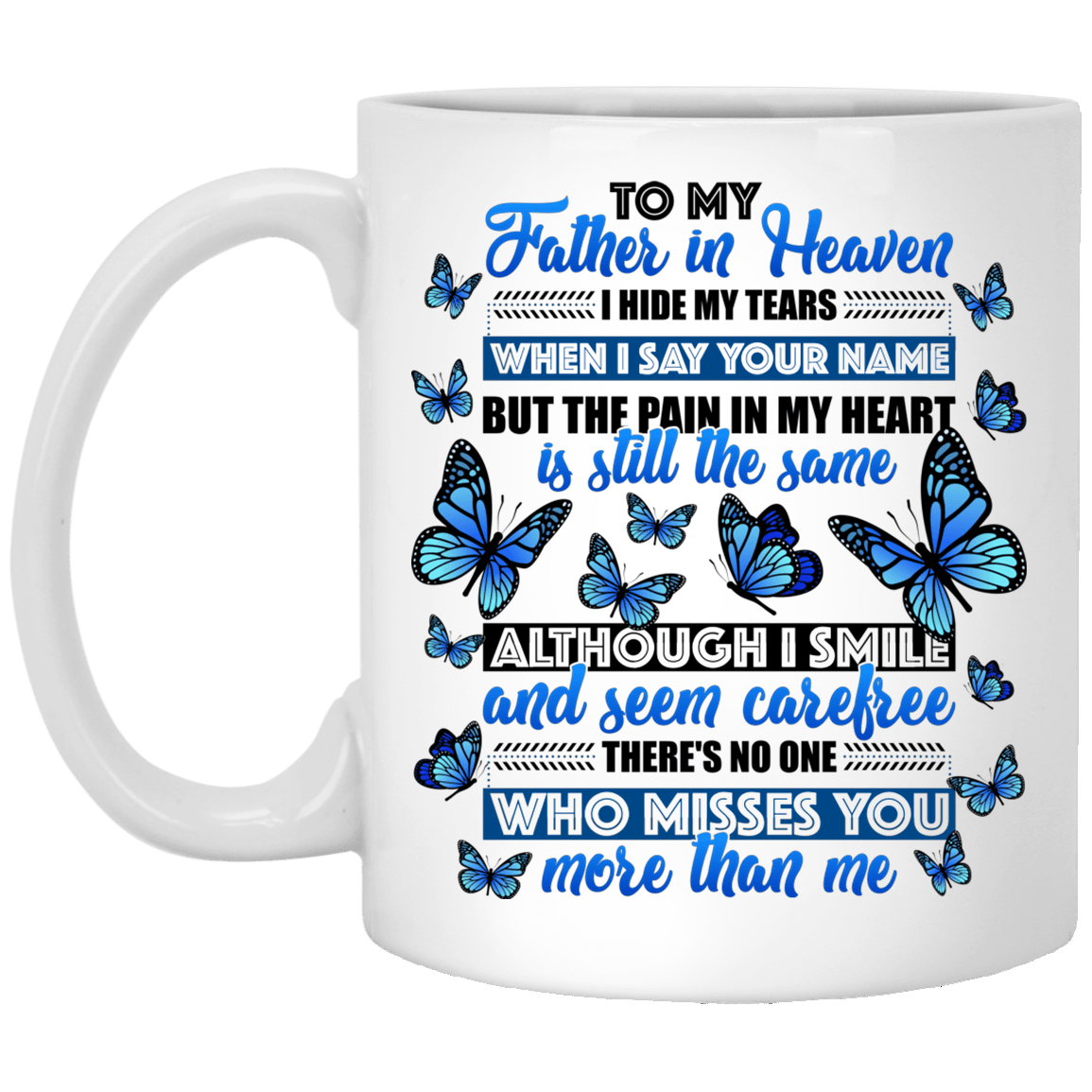 I Hide My Tears When I Say Your Name Ceramic Coffee Mug - Father's Day Gift Color Changing Mug, White, 11 oz. White Mug I Hide My Tears When I Say Your Name Ceramic Coffee Mug - Father's Day Gift Color Changing Mug, White, 11 oz. White Mug