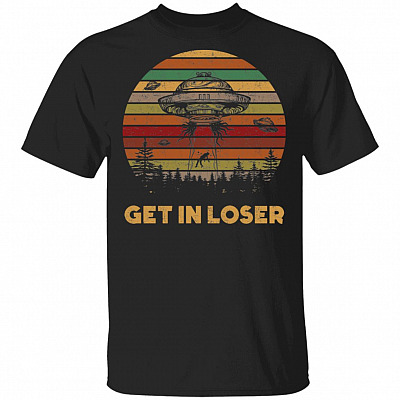 Get in Loser UFO Vintage T-Shirt, Black, Unisex T-Shirt